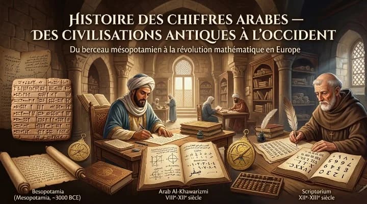 Histoire des chiffres arabes orientaux — du monde arabe à l'Occident | Clavier Arabe en Ligne